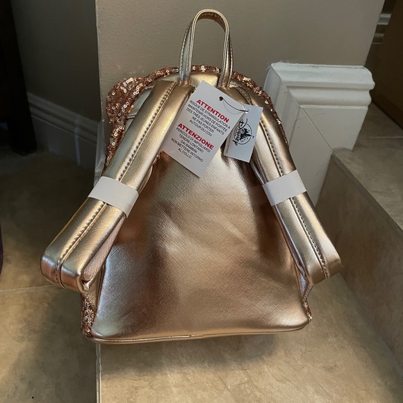 Disney Loungefly Mini Backpack Sequin Minnie Mouse w/ Crown - Picture 4 of 7